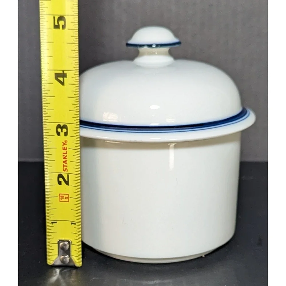 Dansk Bistro Christianshavn Blue & White Sugar Bowl With Lid‎
